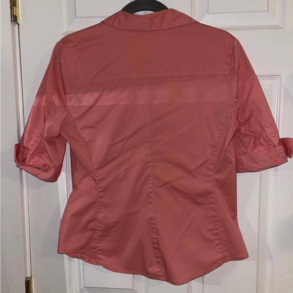 7th Avenue New York & Company Salmon Contoured Button Down Blouse Medium - Picture 3 of 11